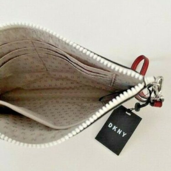 DKNY Graffiti Zoe Zip Wristlet Card Holder Purse - Picture 3 of 3